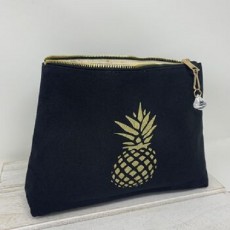 Glitter Pineapple Print Makeup Bag